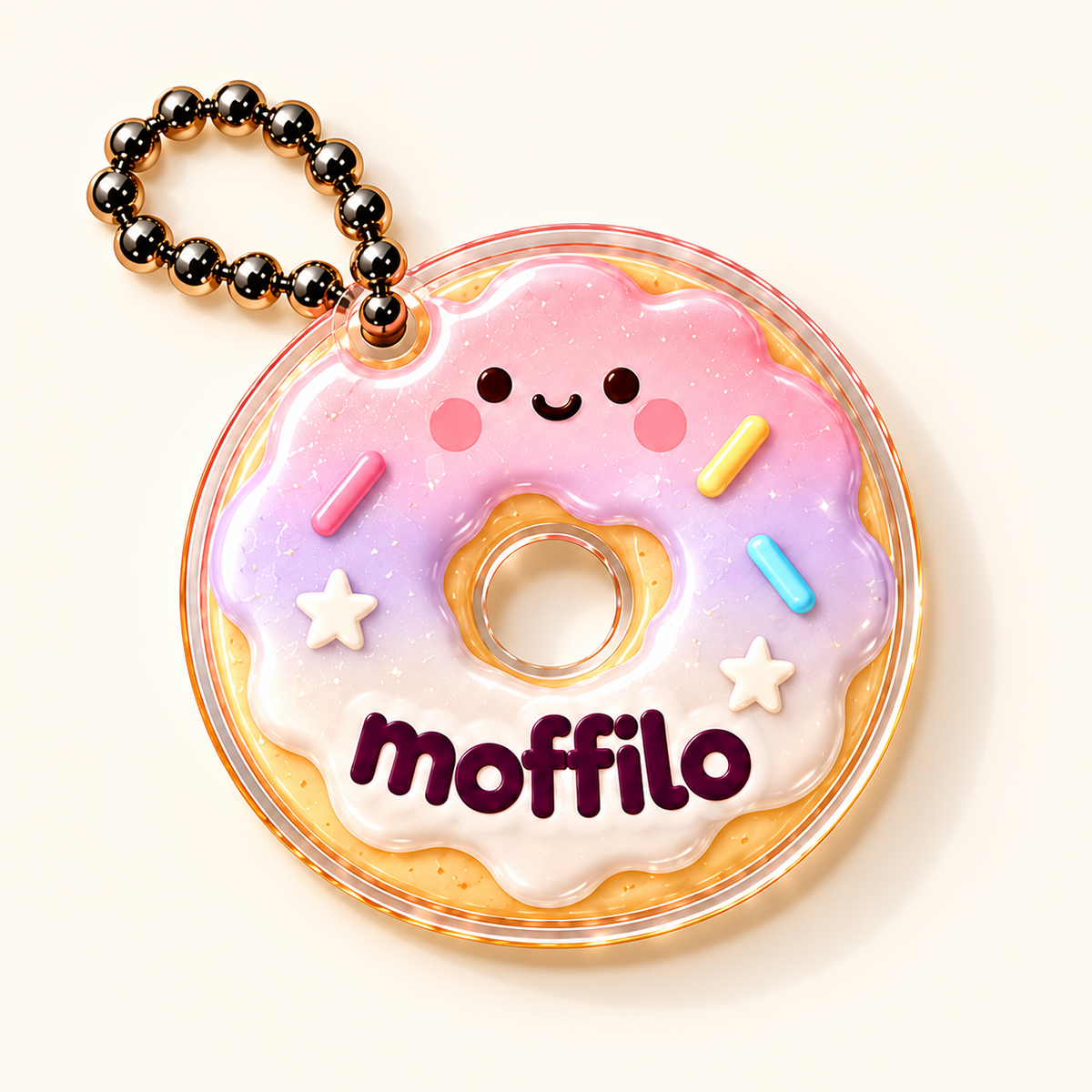 Moffilo Frosted Donut Charm — Front